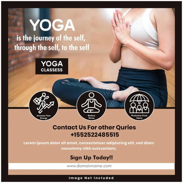 Yoga sağlık sosyal medya şablonu