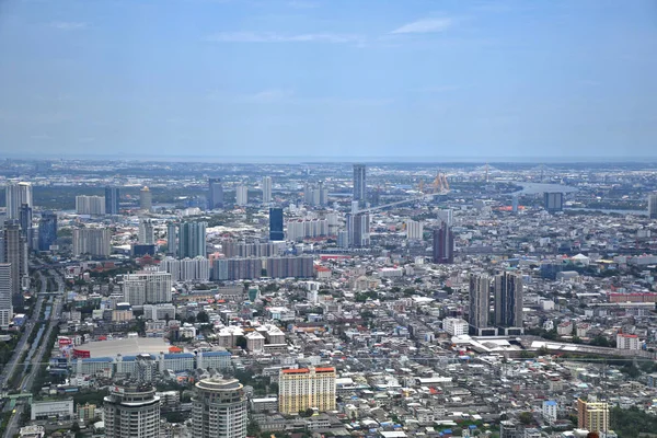 バンコク 2019 キングパワーマハナコン78階の超高層ビルの高さ314メートルのピークから上からバンコクのパノラマのスカイラインビュー タイ最高の屋外展望エリア — ストック写真