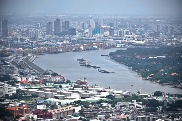 Bangkok Tailandia 2019 Vista Panorámica Del Horizonte Bangkok Desde Arriba — Foto de Stock