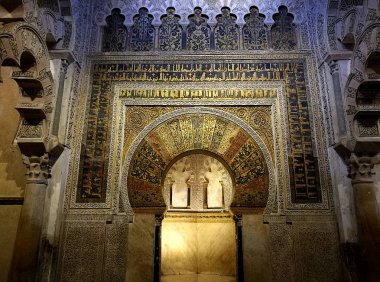 Interior of the Mosque-Cathedral of Cordoba clipart