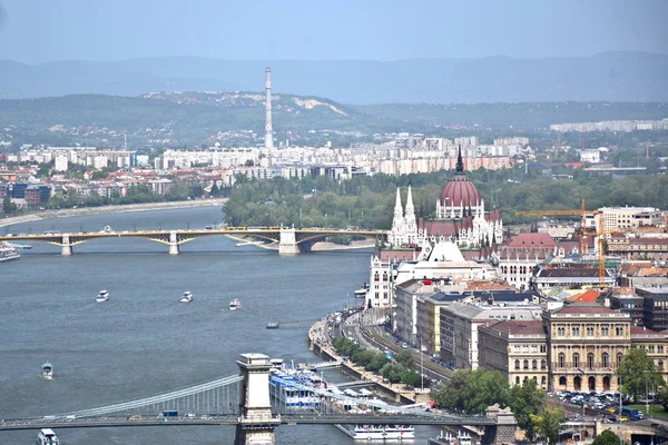Panoramic view of Budapest with Landmarks — Stock Photo, Image