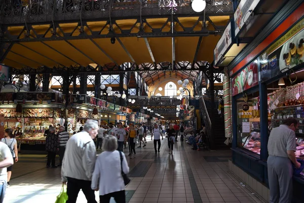 Budapeste Hungria 2019 Great Market Hall Budapeste Foi Construído 1897 — Fotografia de Stock