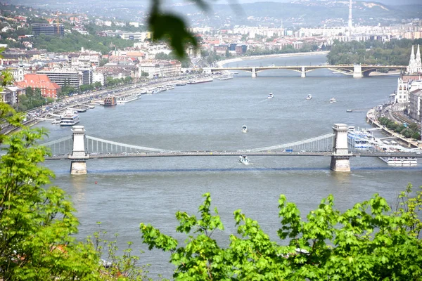 Πανοραμική θέα της Βουδαπέστης με ορόσημα — Φωτογραφία Αρχείου