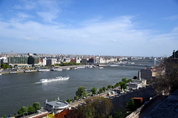 Budapešť Maďarsko 2019 Panoramatický Letecký Výhled Budapešť Zatímco Vyhlídková Loď — Stock fotografie