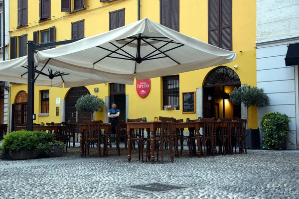 Milano Italien 2019 Rosso Brera Traditionell Italiensk Restaurang Den Romantiska — Stockfoto