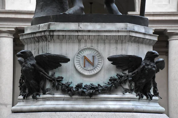 Milão Itália 2019 Carta Como Napoleão Guardado Por Águias Fundo — Fotografia de Stock