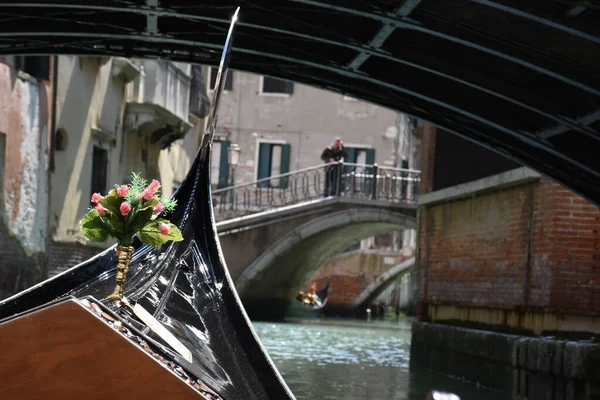 Veneza Itália 2019 Viagem Gôndola Romântica Privada Grande Canal Canal — Fotografia de Stock