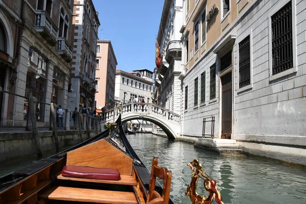 Veneza Itália 2019 Viagem Gôndola Romântica Privada Grande Canal Canal — Fotografia de Stock