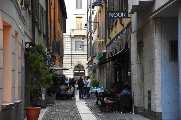 Milán Italia 2019 Hermosas Encantadoras Románticas Calles Brera Con Restaurantes — Foto de Stock