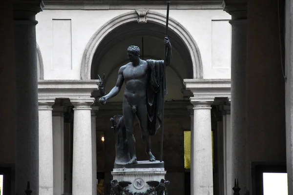 Milan Italy 2019 Napoleon Mars Peacemaker Bronze Cast Marble Sculpture — 스톡 사진