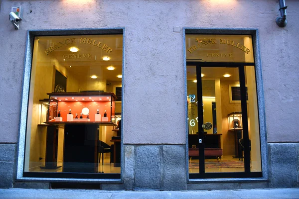 Milan Talya 2019 Franck Muller Mağazasının Della Spiga Daki Girişi — Stok fotoğraf