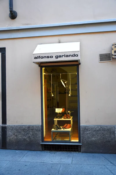 Milão Itália 2019 Exposição Alfonso Garlando Boutique Store Oferecendo Elegância — Fotografia de Stock