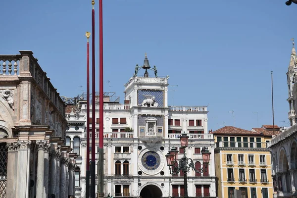 Veneza Itália 2019 Torre Relógio Torre Dell Orologio Veneza Edifício — Fotografia de Stock