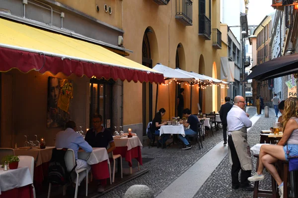 Milano Italien 2019 Traditionella Italienska Restauranger Med God Mat Och — Stockfoto