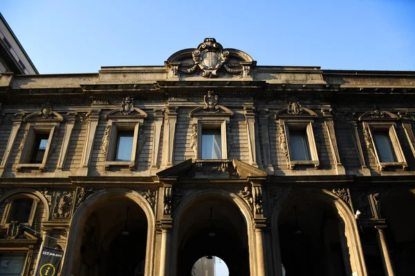 Fascinating Faade Giureconsulti Palace Piazza Dei Mercanti — Stock Photo, Image