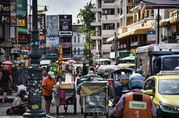 Bangkok Thailand 2020 Cityscape Bilder Dagsljus Den Berömda Khaosan Road — Stockfoto