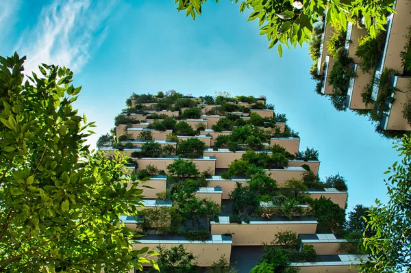 Mediolan Włochy 2020 Vertical Forest Bosco Verticale Innowacyjny Wieżowiec Green — Zdjęcie stockowe