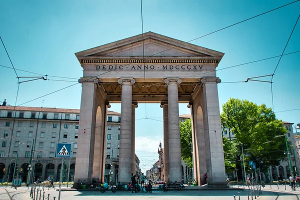 Milano Itália 2020 Portão Cidade Porta Ticinese Arco Porta Ticinese — Fotografia de Stock