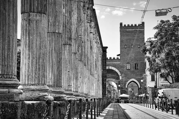 Милан Италия 2020 Колонны Святого Лаврентия Колонна Сан Лоренцо Древнеримские — стоковое фото