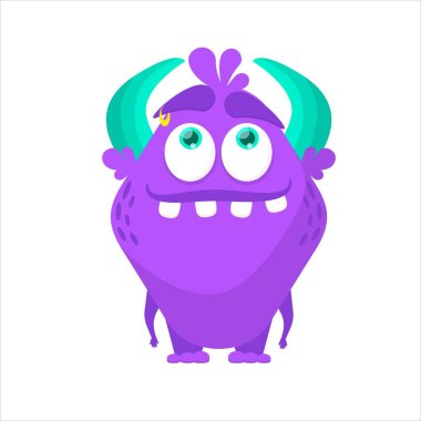 Tasarımınız için orijinal canavar karakteri. Kartpostallar, çıkartmalar, yazıcılar için mükemmel..