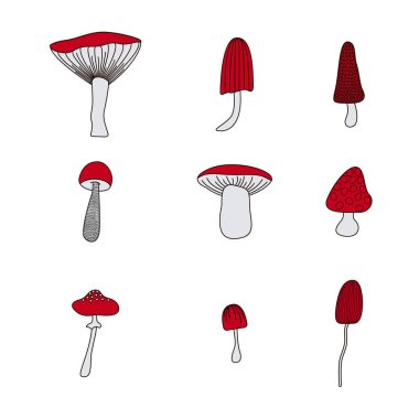 Tasarımın ve fikirlerin için orijinal mantarlar. Fikirler, kartpostallar, çıkartmalar, yazıcılar için mükemmel..