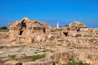 Kıbrıs 'taki Kato Pafos' ta Paphos arkeoloji parkı