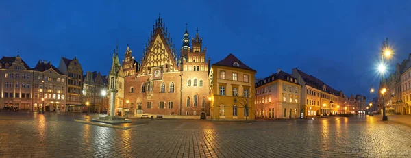 Wroclaw city in Poland, panoramic image or Town Hall — Stock Photo, Image