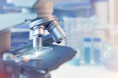 Işık mikroskobu ve bulanıklık üzerinde yakın çekim ile bilimsel arka plan