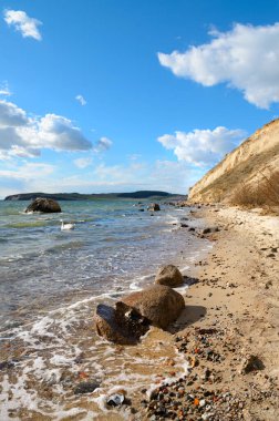 Kuzey Almanya Rügen Adası pitoresk kıyıda
