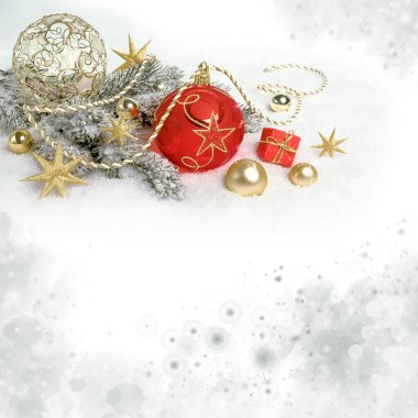 Noel ağacının süslenmiş dalları ile Noel arkaplanı