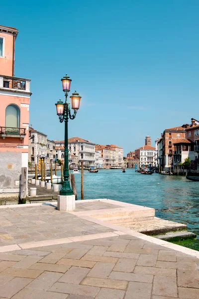 Lámpara Calle Del Gran Canal Centro Venecia Italia Espacio Texto —  Fotos de Stock