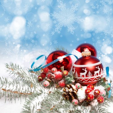 arka plan üzerinde Noel süsleri