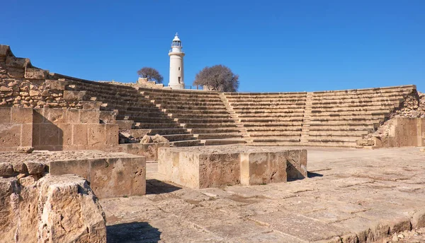 古代ギリシャの円形劇場遺跡でパフォス, Cyp — ストック写真