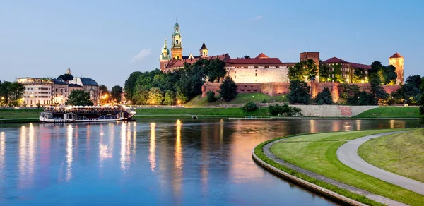 Polska Kraków Wawel Nocą — Zdjęcie stockowe