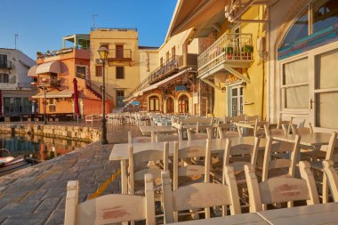 Rethymno Eski Şehir, Rethymnon, Rhethymnon limanı, Girit, Yunanistan 