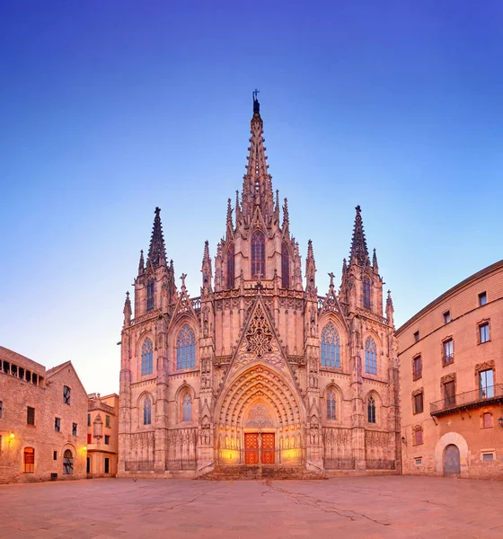 Kathedraal Van Barcelona Bij Zonsopgang Gotische Kathedraal Van Barcelona Bij — Stockfoto