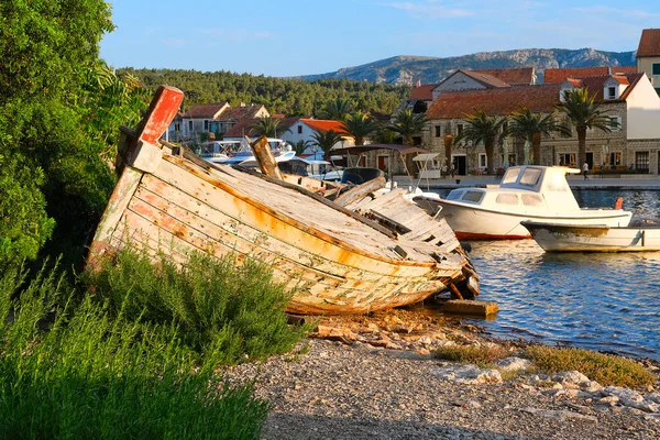 Hvar Adası Dalmaçya Hırvatistan Avrupa Daki Vrboska Köyünde Terk Edilmiş — Stok fotoğraf