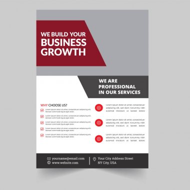 Kurumsal Flyer tasarımı. İş broşürü şablonu. Yıllık rapor kapağı. Eğitim, reklam, sunum, dergi sayfası için kitapçık. a4 boyutu vektör illüstrasyon.