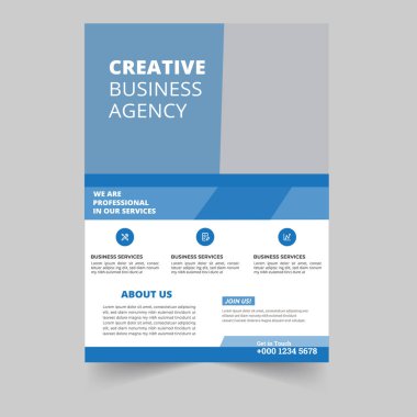 Kurumsal Flyer tasarımı. İş broşürü şablonu. Yıllık rapor kapağı. Eğitim, reklam, sunum, dergi sayfası için kitapçık. a4 boyutu vektör illüstrasyon.