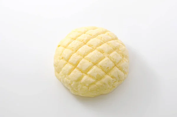 Pâine japoneză pepene pan răsărit de soare pe fundal alb — Fotografie, imagine de stoc