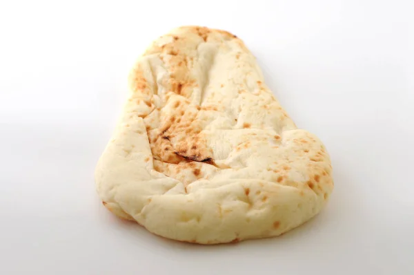 Naan Hint Ekmek Closeup Beyaz Arka Plan Izole — Stok fotoğraf