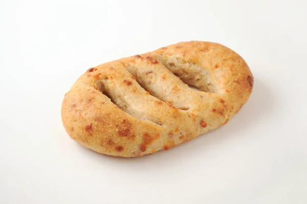 Francia kenyér közeli elszigetelt fehér háttér — Stock Fotó