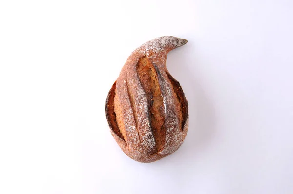 Feigenbrot französische Rolle auf weißem Hintergrund — Stockfoto