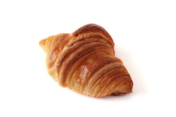 Pan francés croissant aislado sobre fondo blanco — Foto de Stock