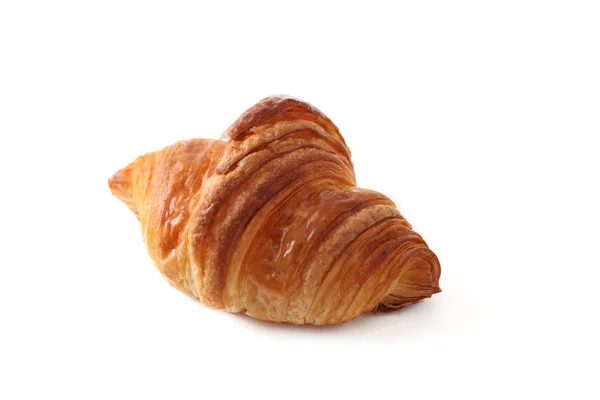 Pan francés croissant aislado sobre fondo blanco — Foto de Stock