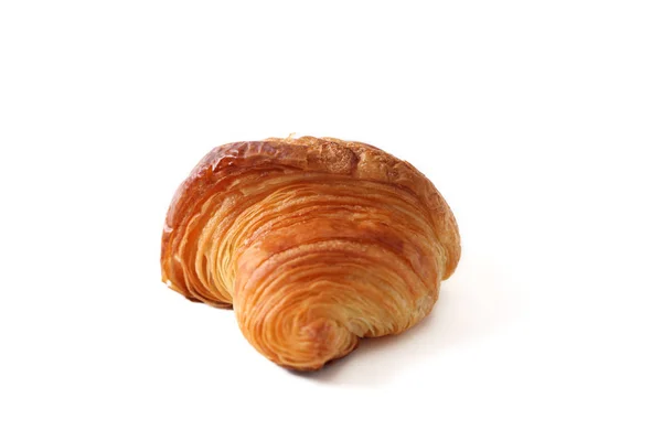 Pão francês croissant isolado no fundo branco — Fotografia de Stock