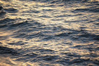 akşam gün batımında sessiz deniz dalgası