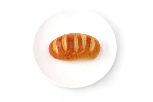Butterbrötchen auf Teller isoliert auf weißem Hintergrund — Stockfoto