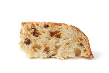 beyaz arka plan izole Noel için panettone İtalyan meyveli kek