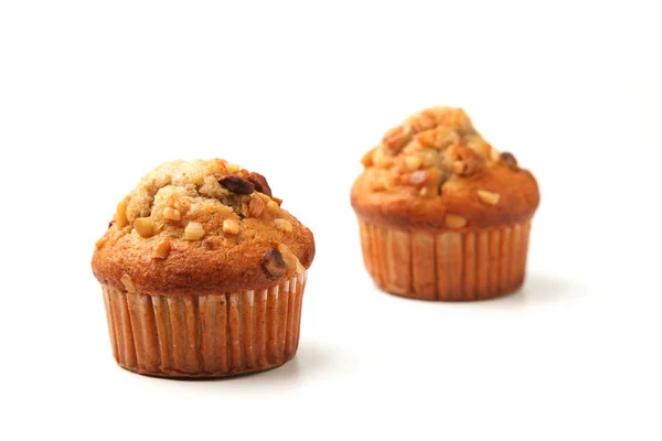 Noten cupcakes muffins geïsoleerd op witte achtergrond — Stockfoto